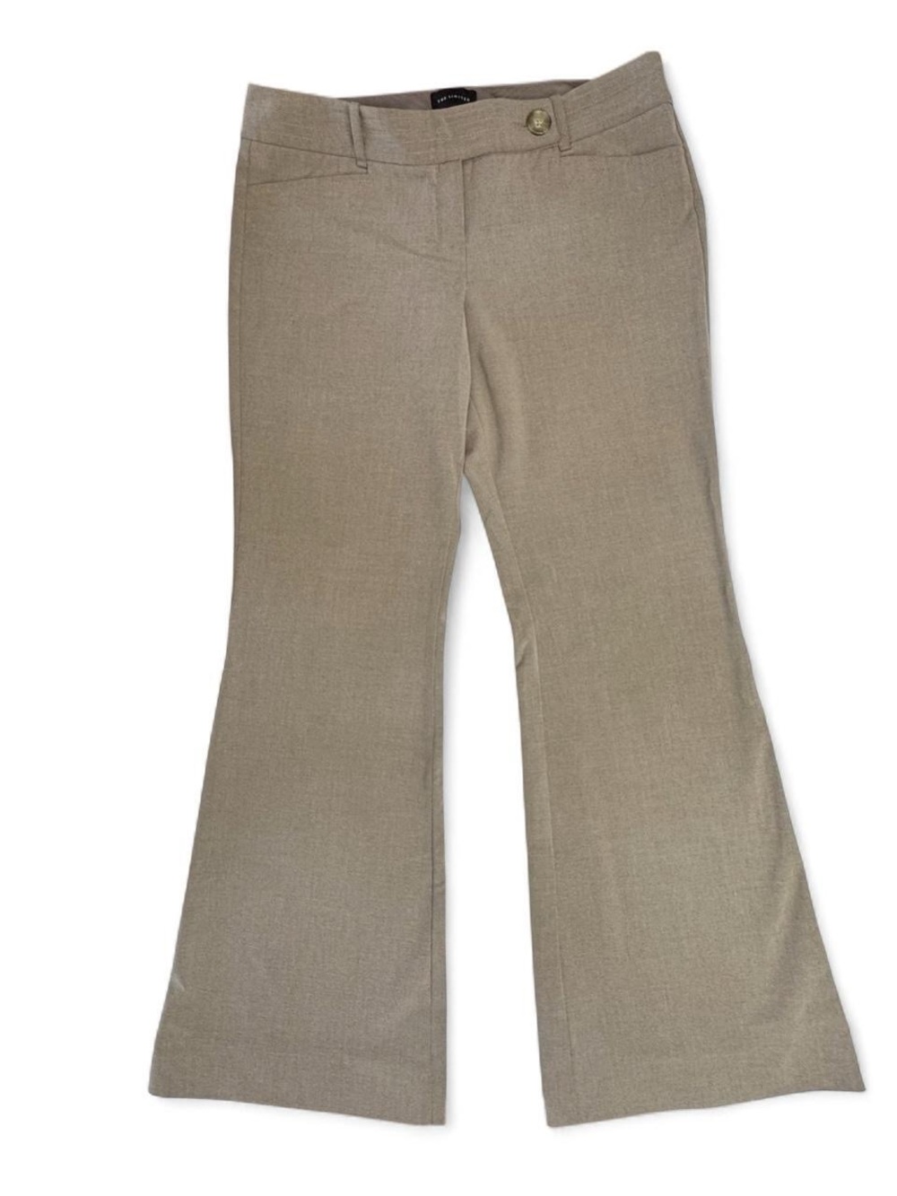 The Limited Drew Fit Pants Size 10R Beige Tan Herringbone Wide Leg Trousers Y2K